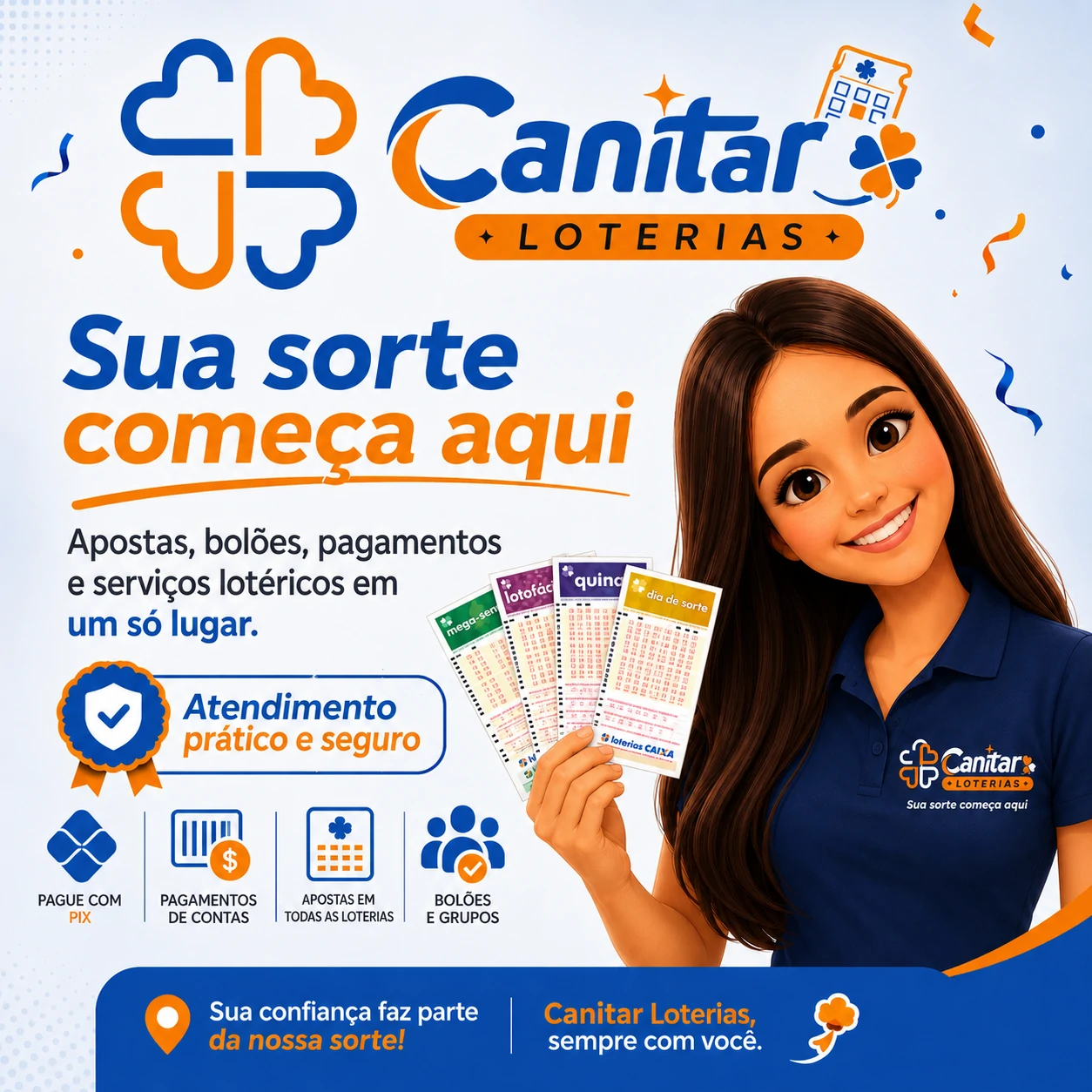 Atendimento e apostas Canitar Loterias